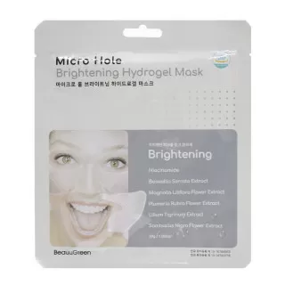 BeauuGreen Гидрогелевая маска с осветляющим комплексом | 30г | Micro Hole Brightening Hydrogel Mask