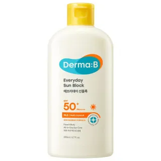 Derma:B Солнцезащитный лосьон ламеллярный для лица и тела SPF50+ PA++++ | 200мл | Everyday Sun Block SPF 50+ PA++++