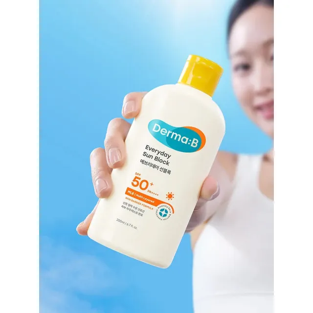 Derma:B Солнцезащитный лосьон ламеллярный для лица и тела SPF50+ PA++++ | 200мл | Everyday Sun Block SPF 50+ PA++++