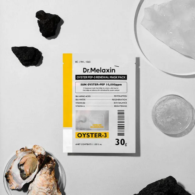 Dr.Melaxin OYSTER-3 Маска тканевая для лица обновляющая | 30г | OYSTER PEP-3 Renewal Mask Pack