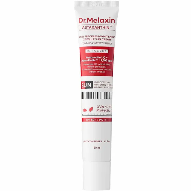 Dr.Melaxin ASTAXANTHIN Крем солнцезащитный капсульный с астаксантином SPF50+ PA+++ | 50мл | ASTAXANTHIN Anti Freckles Whitening Capsule Sun Cream SPF 50+ PA+++