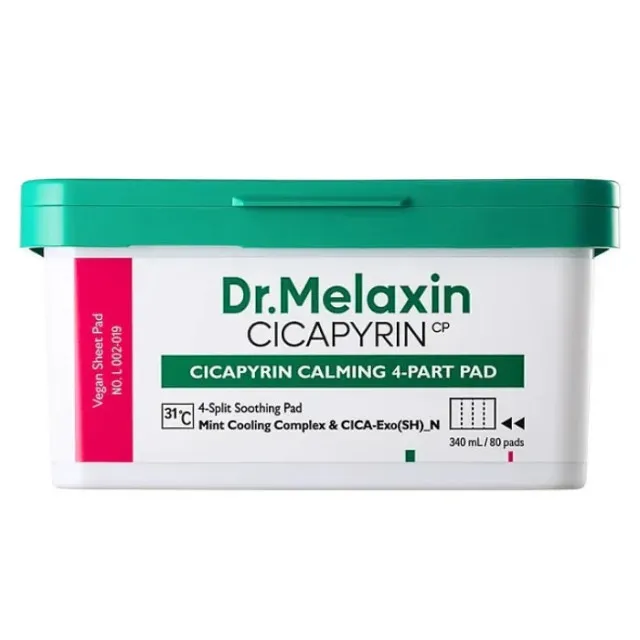 Dr.Melaxin CICAPYRIN Пэды для лица успокаивающие с экзосомами центеллы | 80шт(340мл) | CICAPYRIN Calming 4-Part Pad