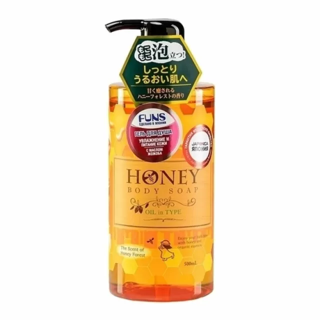 Funs Honey Гель для душа увлажняющий с экстрактом меда и маслом жожоба | 500мл | Honey Body Soap Oil in Type