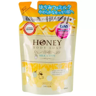 Funs Honey Гель для душа увлажняющий с экстрактом меда и молока (сменный блок) | 400мл | Honey Body Soap Milk in Type 