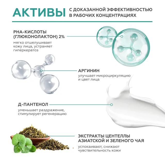 ГЕЛЬТЕК Гель очищающий с PHA кислотами, 390мл, GELTEK