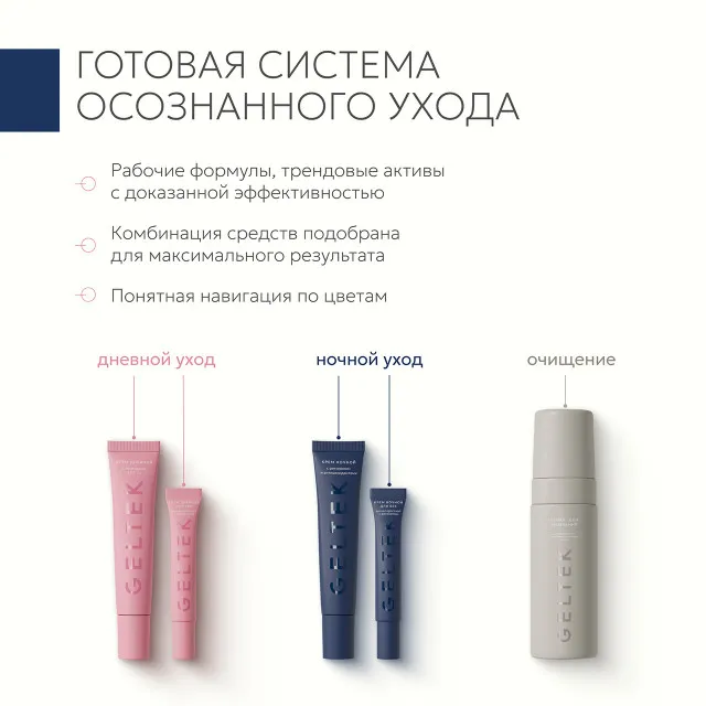 GELTEK Day/Night Крем ночной с ретинолом и антиоксидантами, 50мл, ГЕЛЬТЕК