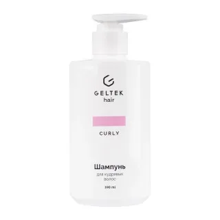 GELTEK hair Шампунь для кудрявых волос (без сульфатов и без силиконов), 390мл (флакон с дозатором), ГЕЛЬТЕК