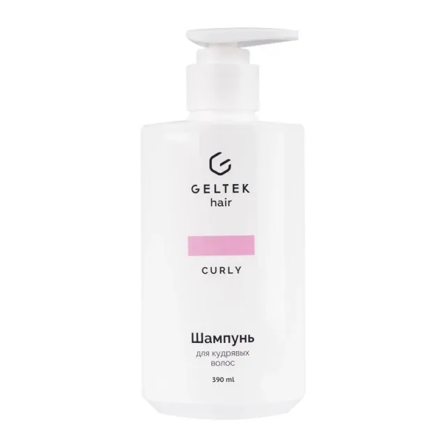 GELTEK hair Шампунь для кудрявых волос (без сульфатов и без силиконов), 390мл (флакон с дозатором), ГЕЛЬТЕК