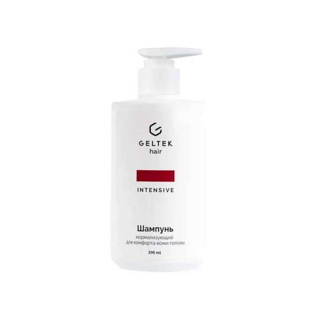 GELTEK hair Шампунь нормализующий для комфорта кожи головы (против перхоти), 390мл (флакон с дозатором), ГЕЛЬТЕК
