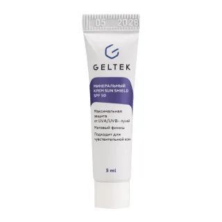 ГЕЛЬТЕК sun protection Минеральный крем Sun Shield SPF 50, 5мл, GELTEK