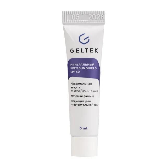 ГЕЛЬТЕК sun protection Минеральный крем Sun Shield SPF 50, 5мл, GELTEK