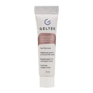 ГЕЛЬТЕК sun protection Солнцезащитный крем с тонирующим эффектом Mineral Tone-Up SPF 50+, тон Pink Ivory, 5мл, GELTEK