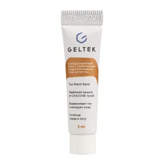 ГЕЛЬТЕК sun protection Солнцезащитный крем с тонирующим эффектом Mineral Tone-Up SPF 50+, тон Warm Sand, 5мл, GELTEK