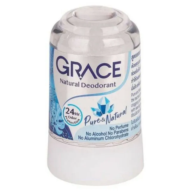 GRACE Дезодорант минеральный кристаллический (квасцы), Натуральный | 50г | NOVOLIFE GRACE Natural Deodorant, Natural