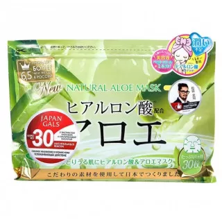 JAPAN GALS Natural Маска для лица с экстрактом Алоэ | 30шт | Natural Mask, Aloe