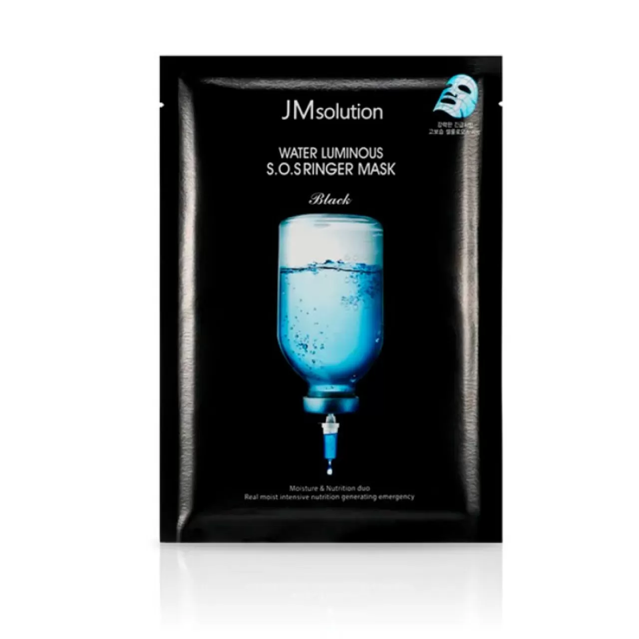 Luminous water. JMSOLUTION Water Luminous s.o.s Linger Mask Black [JM solution] (10 шт).