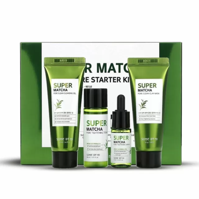 SOME BY MI Super Matcha Набор миниатюр для сужения пор с чаем матча | 42мл+42мл+30мл+10мл | Super Matcha Pore Care Starter Kit