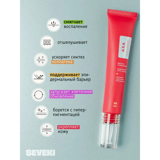 SEVEKI АХА отшелушивающая сыворотка для лица, 30мл