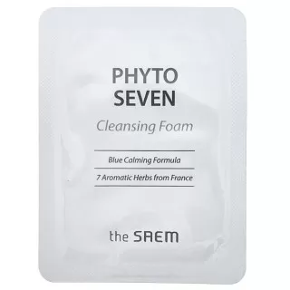 the SAEM PHYTO SEVEN Пенка для умывания с успокаивающим фито-комплексом (пробник) | 2.5мл | PHYTO SEVEN Seven Cleansing Foam