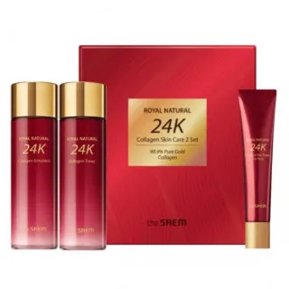 the SAEM Royal Natural Набор уходовый для лица антивозрастной | 150+150+40мл | Royal Natural 24K Collagen Skin Care 2 Set