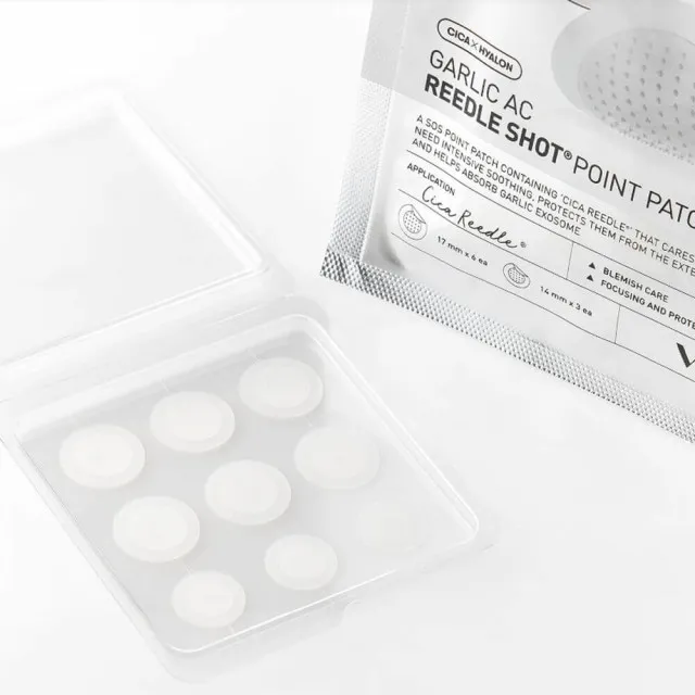 VT GARLIC AC Патчи от акне с микроиглами и чесноком, 9шт (3*14мм + 6*17мм) | VT GARLIC AC REEDLE SHOT Point Patch