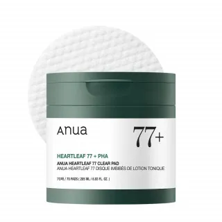 Anua Heartleaf 77 Пэды отшелушивающие на основе экстракта хауттюйнии и PHA-кислоты, 70шт(160мл) | Heartleaf 77 Clear Pad