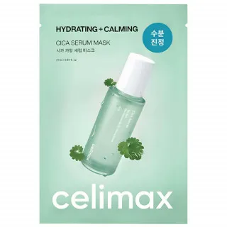 celimax The Real Cica Маска тканевая успокаивающая и увлажняющая на основе центеллы | 27мл | The Real Cica Calming Serum Mask