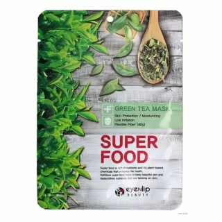 eyenlip Super Food Маска тканевая c экстрактом зеленого чая | 23мл | Super Food Mask Green Tea