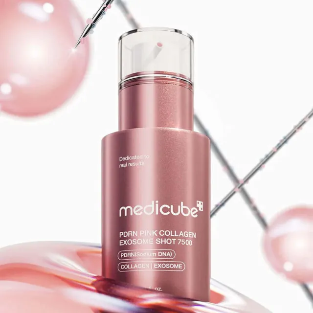 medicube PDRN Сыворотка с микроиглами и ПДРН, интенсивно омолаживающая | 30мл | PDRN Pink Collagen Exosome Shot Serum 7500