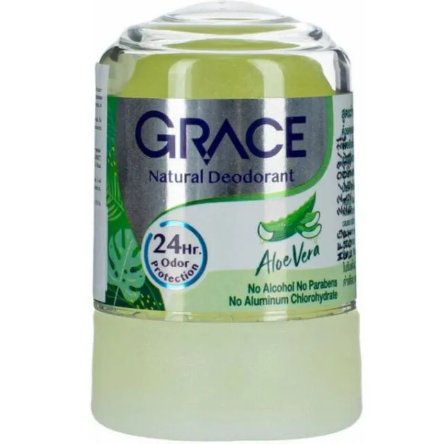 GRACE Дезодорант минеральный кристаллический (квасцы), Алоэ Вера | 50г | NOVOLIFE GRACE Natural Deodorant, Aloe Vera
