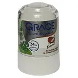 GRACE Дезодорант минеральный кристаллический (квасцы), Кокос | 50г | NOVOLIFE GRACE Natural Deodorant, Coconut