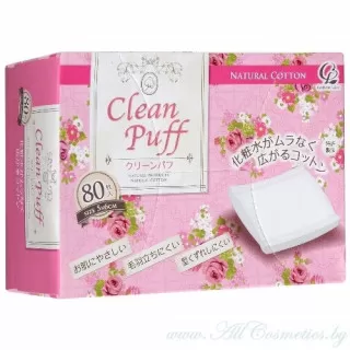 Cotton Labo Ватные подушечки, для нанесения косметических средств, 100% хлопок | 80шт | Marusan Selena Clean Puff