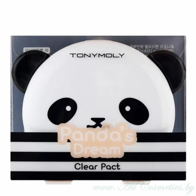 TONY MOLY Pandas Dream Пудра компактная, матирующая, No.02 Beige, SPF25 PA++ | 10г | Pandas Dream Clear Pact, No.02 Beige, SPF25 PA++