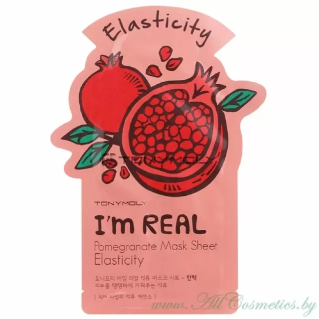 TONY MOLY Im REAL Маска тканевая, Pomegranate – Гранат | 21г | TONYMOLY I m REAL Mask Sheet