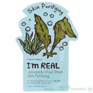 TONY MOLY Im REAL Маска тканевая, Seaweeds – Морские водоросли | 21г | TONYMOLY I m REAL Mask Sheet