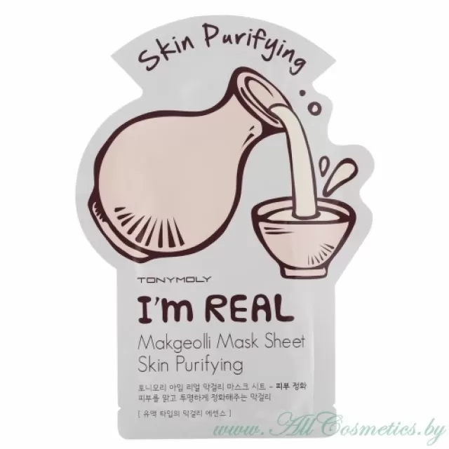 TONY MOLY Im REAL Маска тканевая, Makgeolli – Макколли | 21г | TONYMOLY I m REAL Mask Sheet