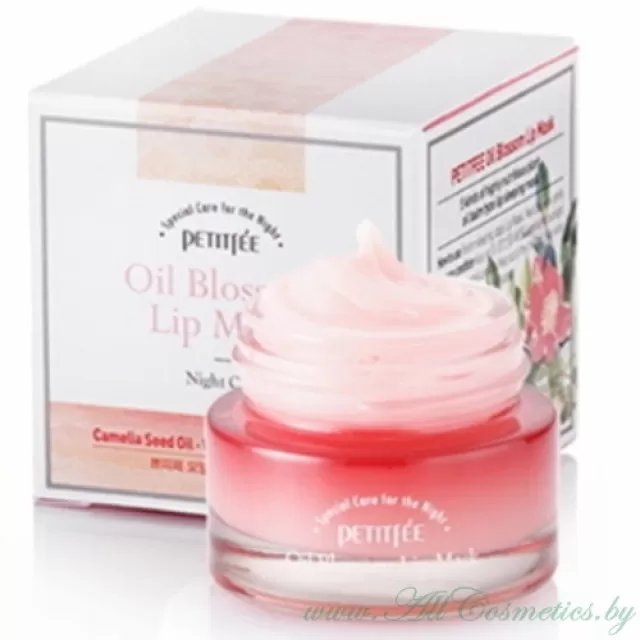 PETITFEE Lip Oil Blossom Маска ночная для губ, с маслом камелии | 15г | Oil Blossom Lip Mask - Camelia Seed Oil