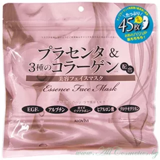 ALOVIVI Маска для лица, упаковка 45 штук, с плацентой и коллагеном | 450мл | Placenta and Collagen Essence Face Mask