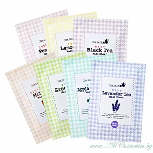 Holika Holika Tea Cafe Маска тканевая, для лица, с экстрактом меда и молочных протеинов | Tea Cafe Mask Sheet, Sweet Milk