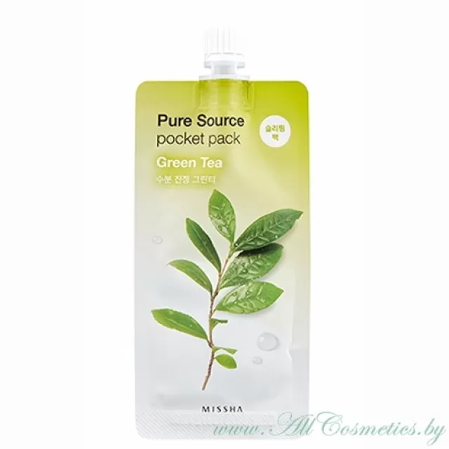 MISSHA Pure Source Ночная маска, Зеленый чай | 10мл | Pure Source Pocket Pack, Green Tea