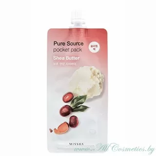 MISSHA Pure Source Ночная маска, Масло Ши | 10мл | Pure Source Pocket Pack, Shea Butter