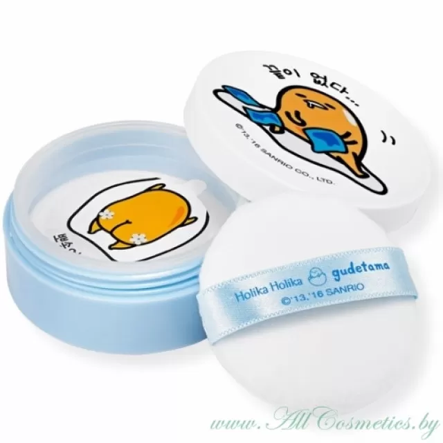 Holika Holika gudetama LAZY and EASY Пудра рассыпчатая, для жирной кожи | 6.5г | gudetama Sanrio LAZY and EASY Sweet Cotton Pore Cover Powder