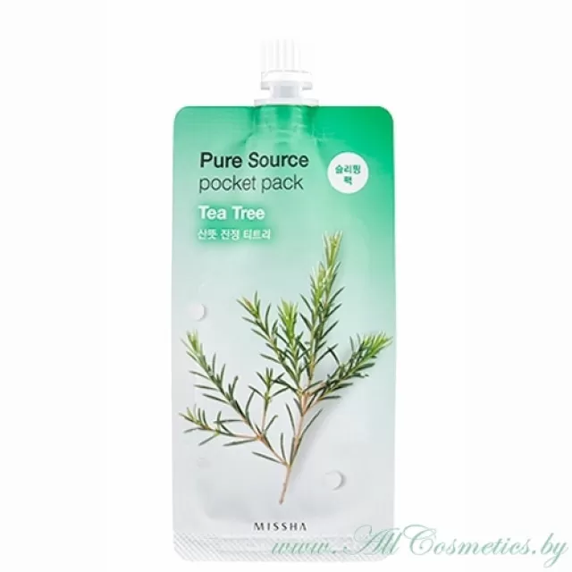 MISSHA Pure Source Ночная маска, Чайное дерево | 10мл | Pure Source Pocket Pack, Tea Tree