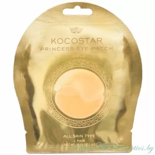 KOCOSTAR Гидрогелевые патчи для кожи вокруг глаз, с золотом и комплексом растительных экстрактов | 3г | Princess Eye Patch, Gold
