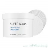 MISSHA SUPER AQUA Smooth Skin Пилинг-диски (очищающие маски на ватном диске), с кислотами AHA BHA PHA | 60шт(108г) | SUPER AQUA Smooth Skin peeling pad