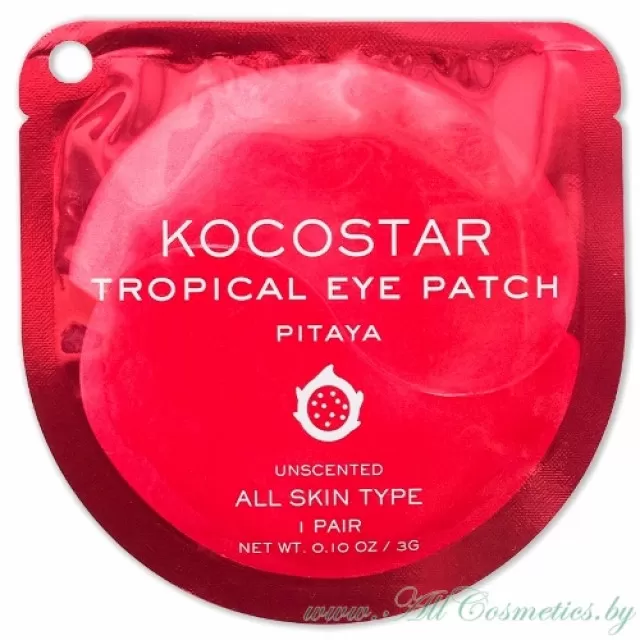 KOCOSTAR Tropical Гидрогелевые патчи, Питахайя | 3г | Tropical Eye Patch, Pitaya