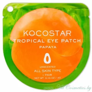 KOCOSTAR Tropical Гидрогелевые патчи, Папайя | 3г | Tropical Eye Patch, Papaya