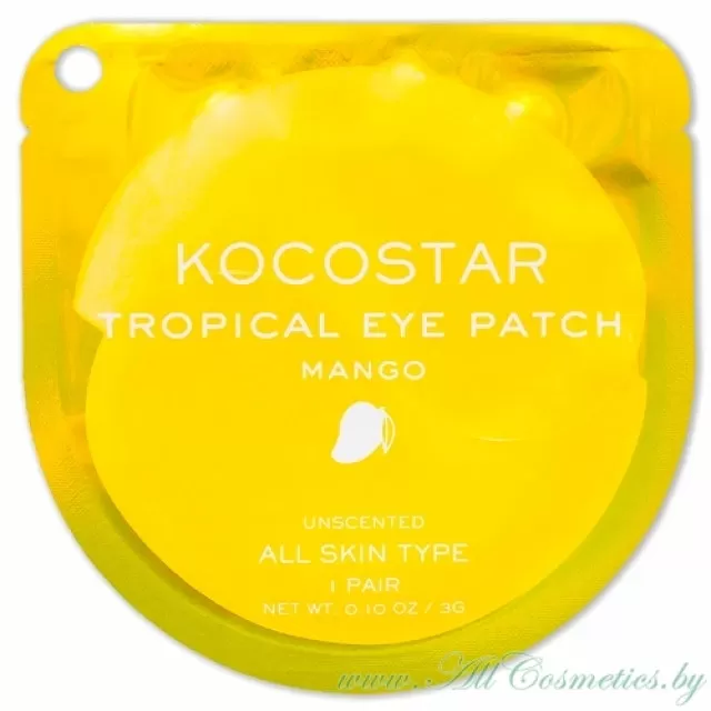 KOCOSTAR Tropical Гидрогелевые патчи, Манго | 3г | Tropical Eye Patch, Mango