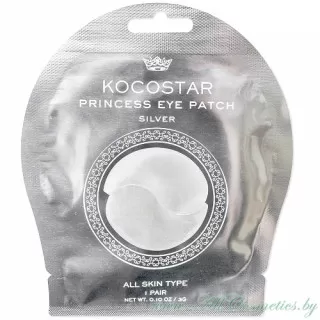 KOCOSTAR Гидрогелевые патчи для кожи вокруг глаз, с серебром и комплексом растительных экстрактов | 3г | Princess Eye Patch, Silver