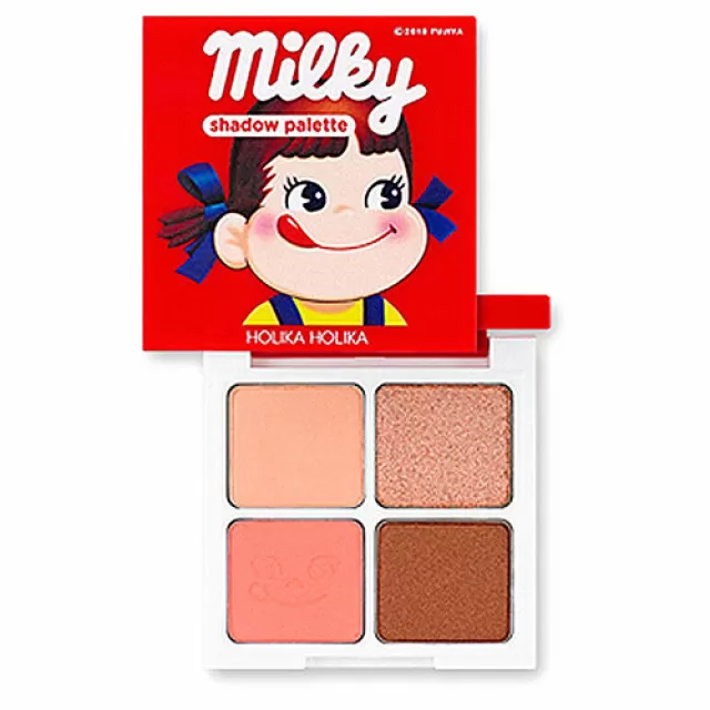 Holika Holika Milky Палетка теней для век, 01 | 6г | Milky Eye Shadow Palette 01 Strawberry Caramel Sweet Peko Edition